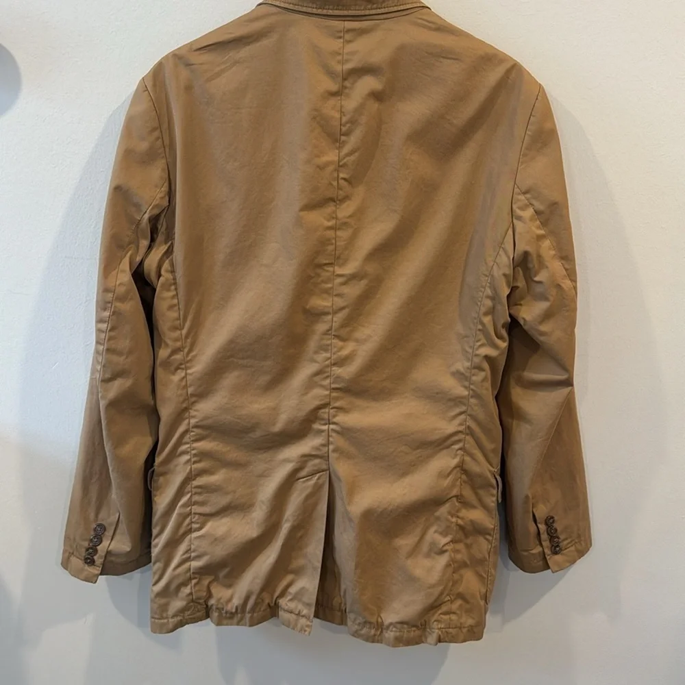 J. Crew Men’s Clayton Sportscoat Khaki Tan Beige Front Pockets Broken In Size S
